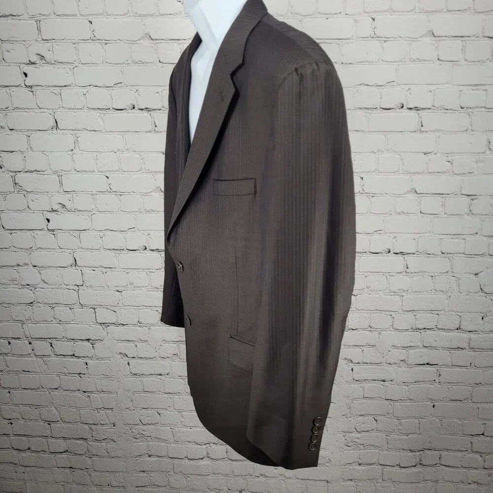 Jos A Bank Brown 100% Wool Gordon Signature Gold Notch Blazer Sport Coat 46R